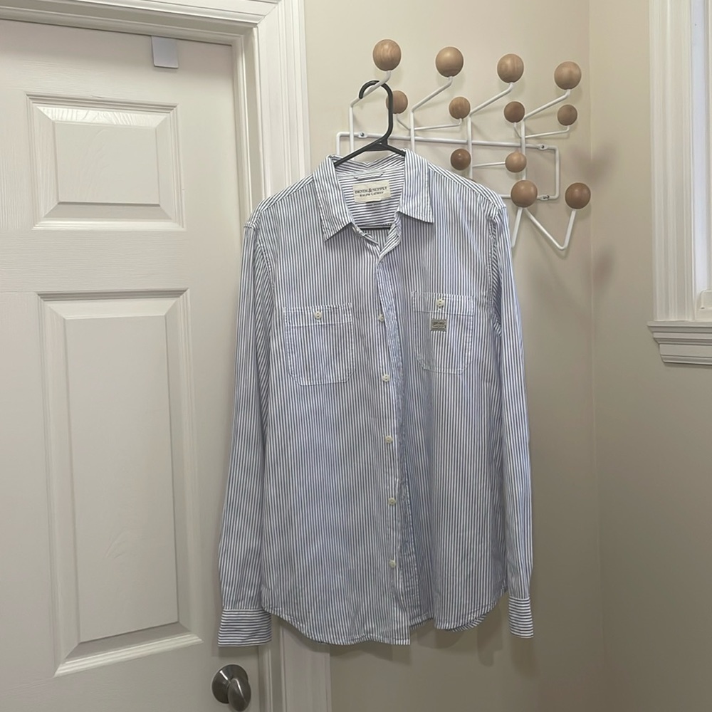 Ralph Lauren - Denim & Supply - Button Down - Pinstriped - Blue/White - XL